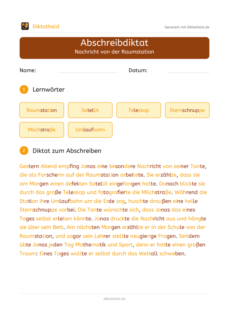 Vorschau: Nachricht von der Raumstation