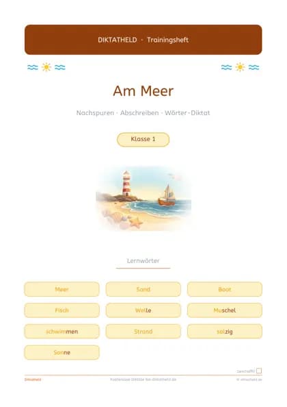 Deckblatt: Am Meer, Klasse 1–2
