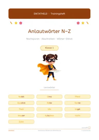 Deckblatt Anlautwörter N–Z