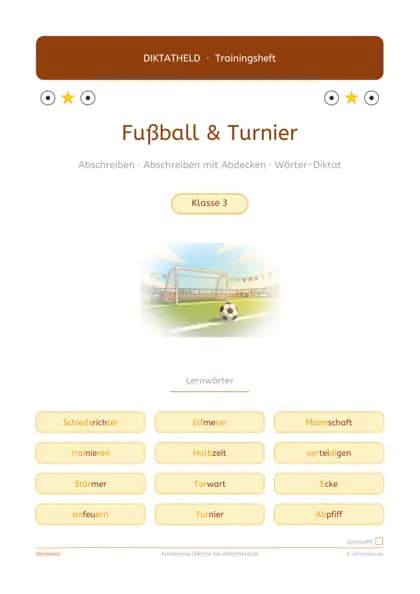 Deckblatt: Fußball & Turnier, Klasse 3–4