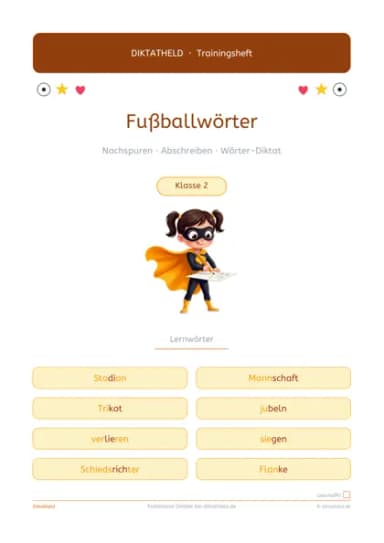 Deckblatt Fußballwörter