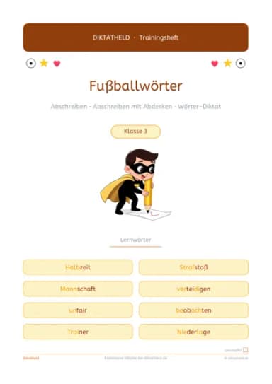 Deckblatt Fußballwörter