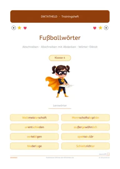 Deckblatt Fußballwörter