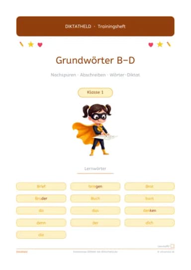 Deckblatt Grundwörter B–D