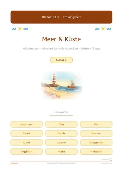 Deckblatt: Meer & Küste, Klasse 3–4