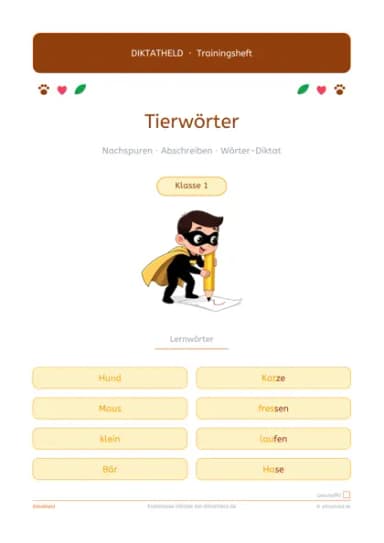 Deckblatt Tierwörter