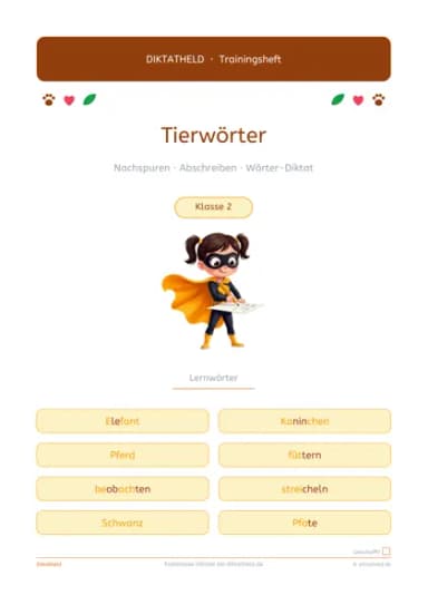 Deckblatt Tierwörter