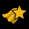Diktatheld Logo — goldener Stern mit Heldencape