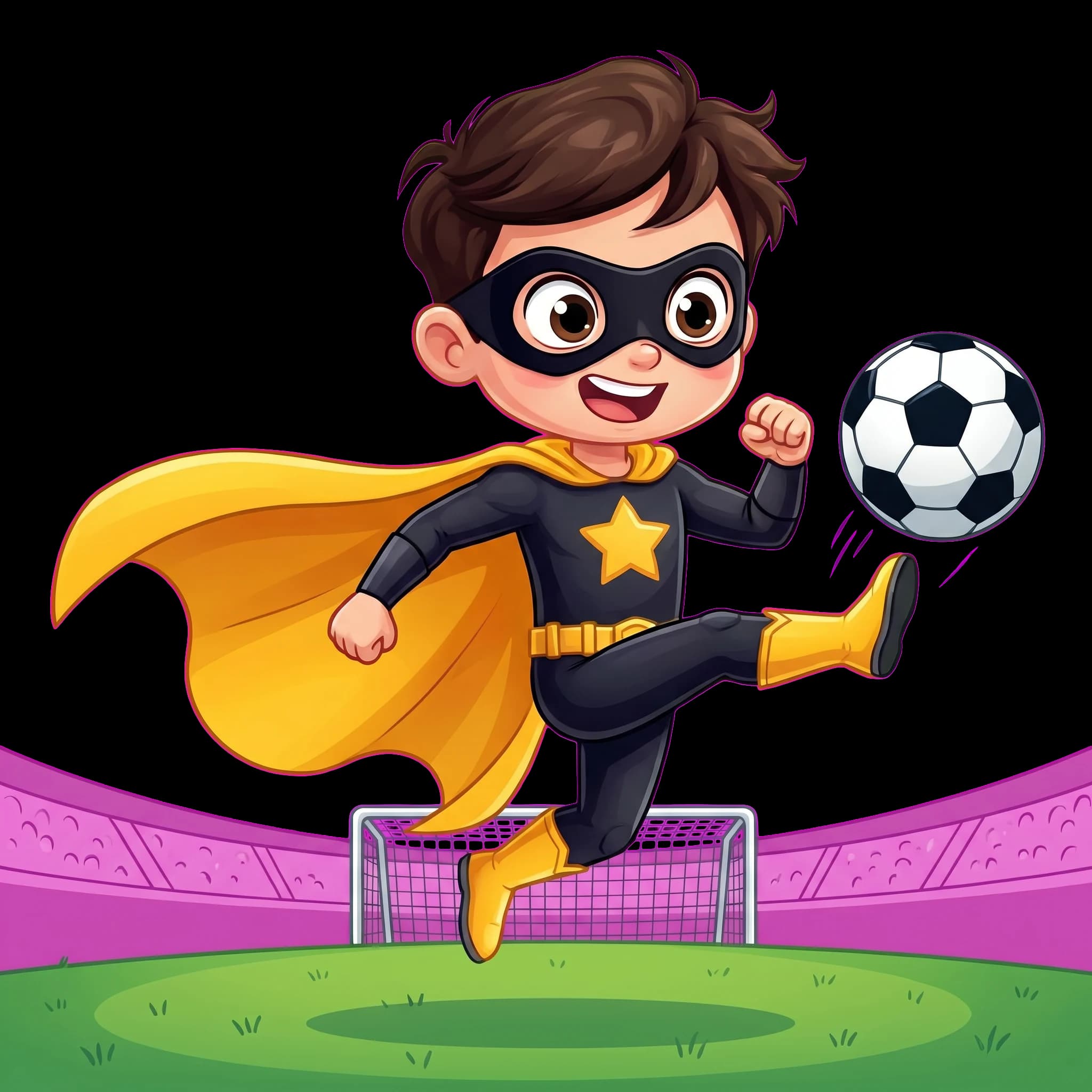 Diktatheld-Maskottchen im Thema Fußball